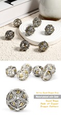 DAD687 Hollow Orb Dice Set (7pcs) (Dragon) [Silver & Gold]