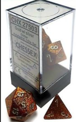 CHX27503 - Glitter Gold and Silver 7ct Polyhedral Dice Set