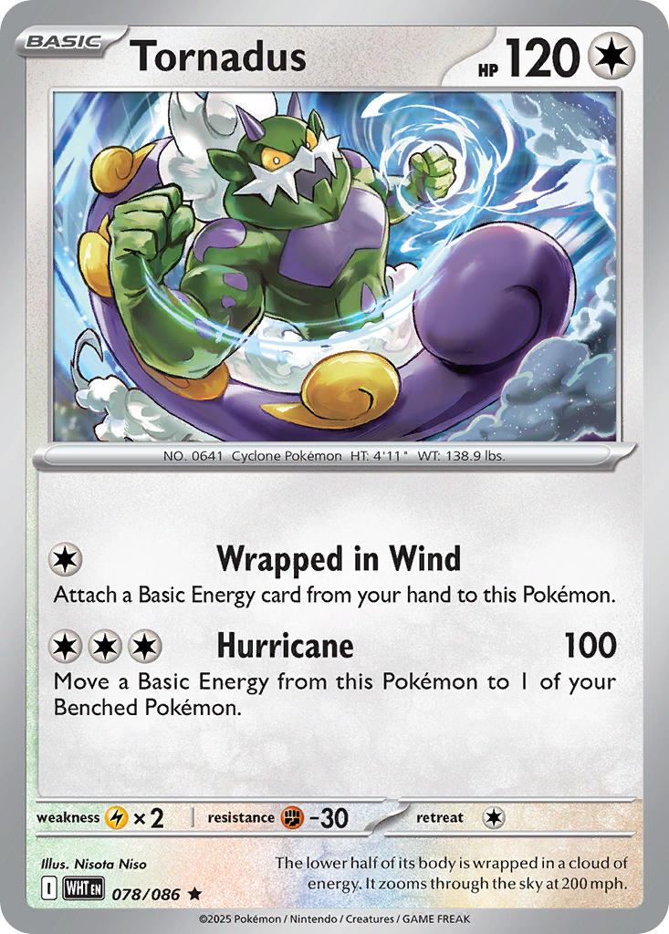 Tornadus - 078/086 - Rare - Reverse Holo