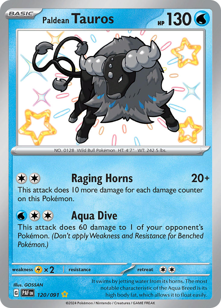 Paldean Tauros - 120/091 - Shiny Rare