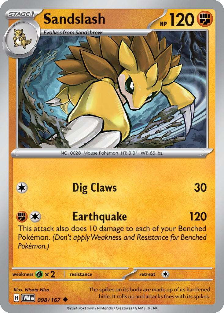Sandslash - 098/167 - Uncommon - Reverse Holo