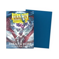 Dragon Shield Sleeves: Dual Matte Cobalt & Silver (Box of 100)
