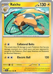 Raichu - 052/162 - Common - Reverse Holo