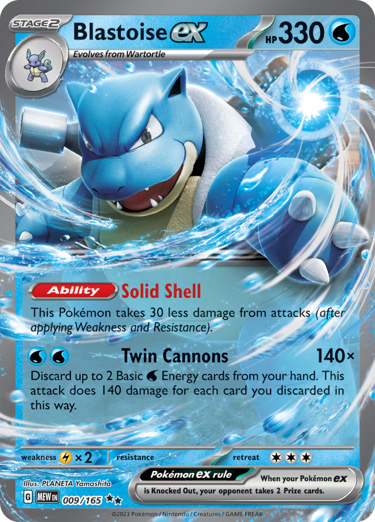 Blastoise ex - 009/165 - Double Rare