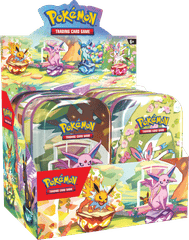 Prismatic Evolutions Mini Tins Display