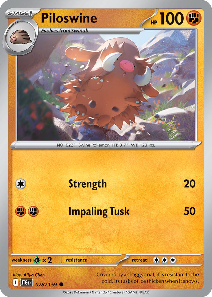 Piloswine - 078/159 - Common - Reverse Holo