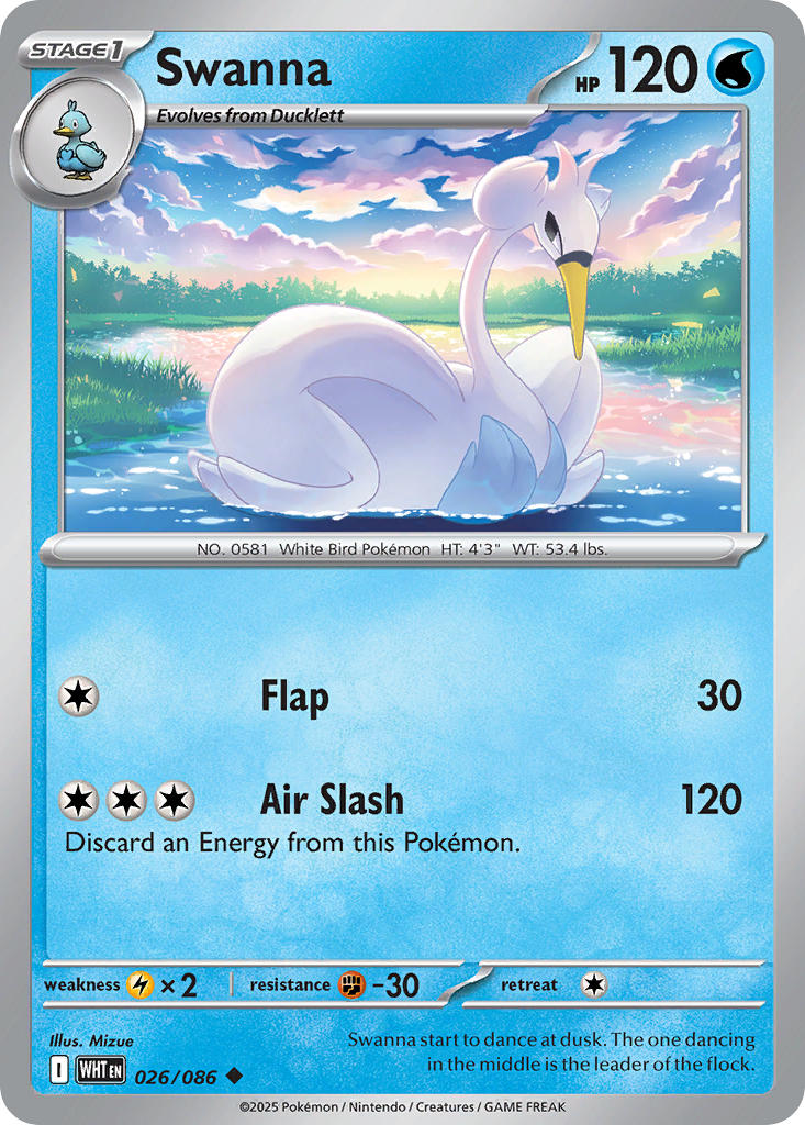 Swanna - 026/086 - Uncommon - Reverse Holo