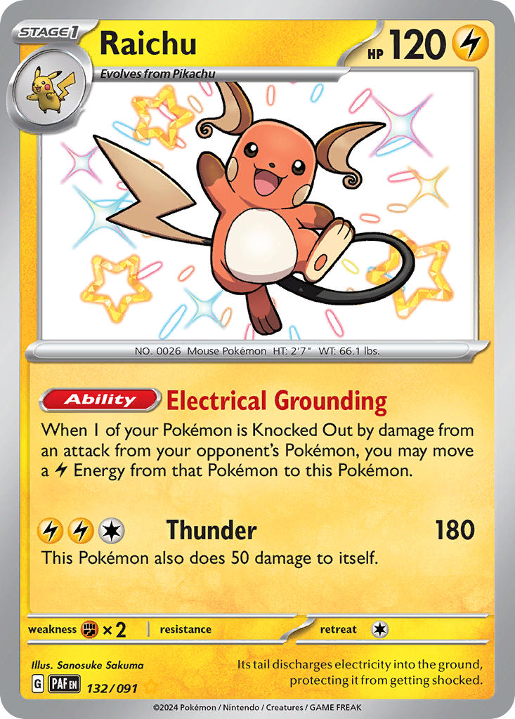 Raichu - 132/091 - Shiny Rare