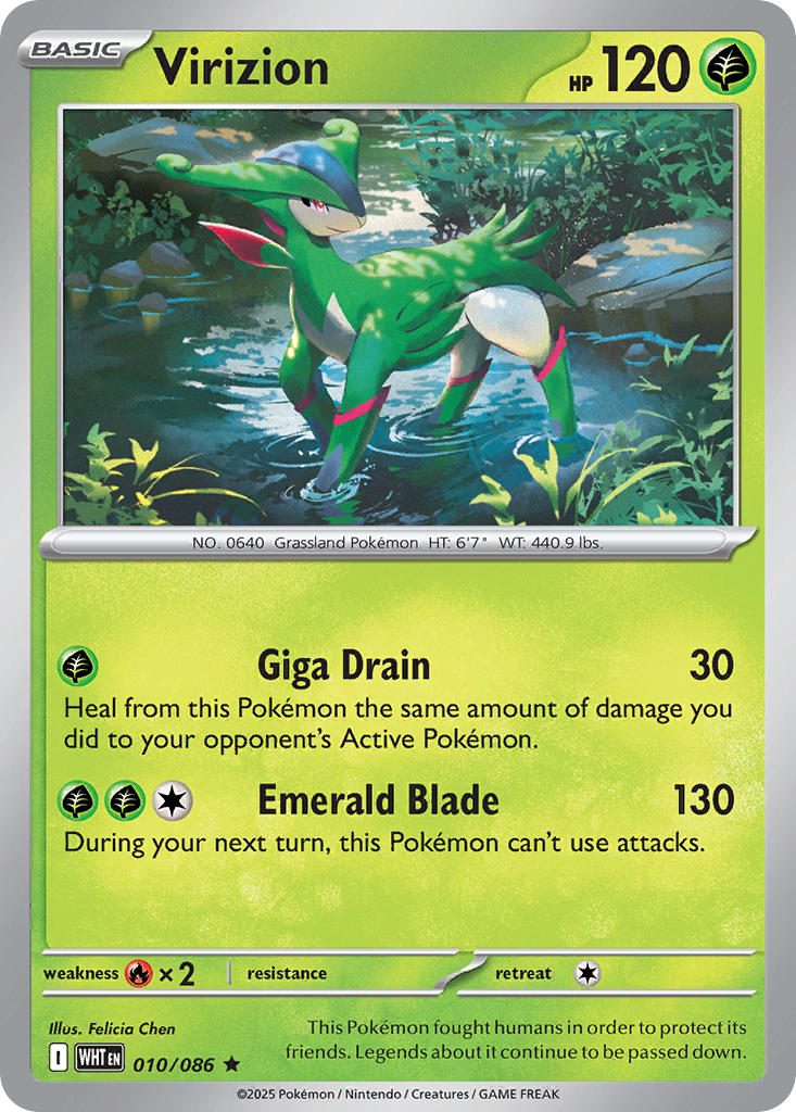 Virizion - 010/086 - Rare - Reverse Holo