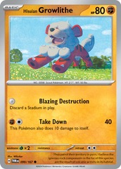 Hisuian Growlithe - 099/167 - Common - Reverse Holo