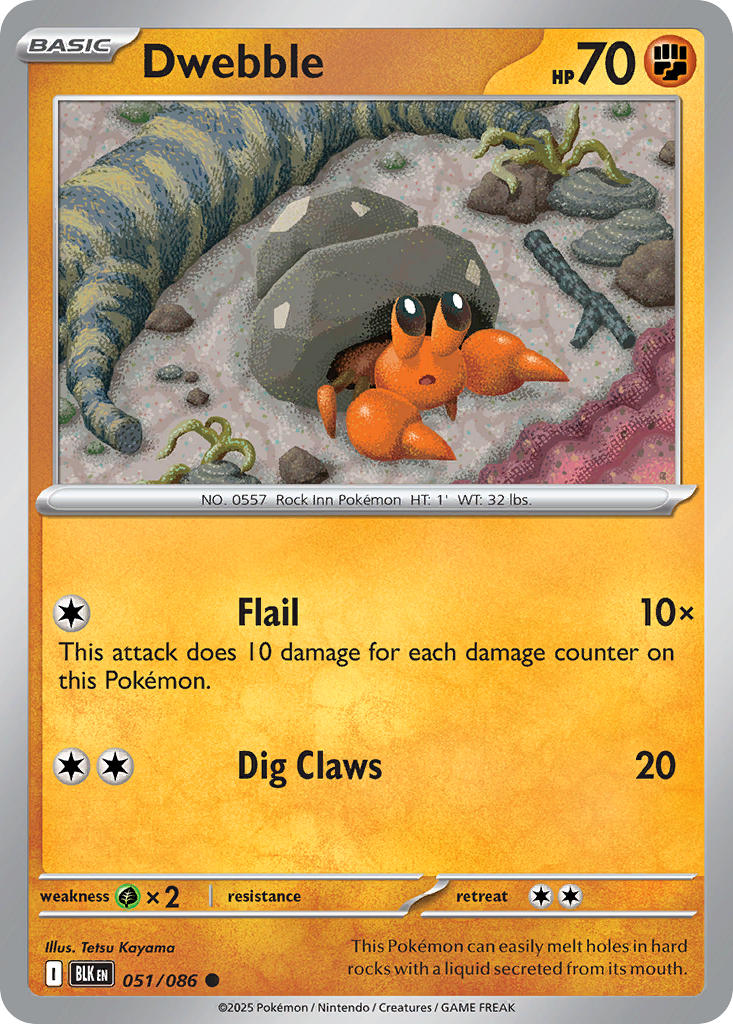 Dwebble - 051/086 - Common - Reverse Holo