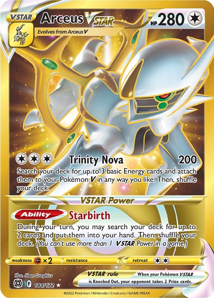 Arceus VSTAR - 184/172 - Gold Secret Rare