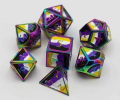 FBG Nonbinary Pride Flag - Metal RPG Dice Set