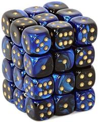 Black-Blue w/ Gold Gemini 12mm D6 set - CHX 26835