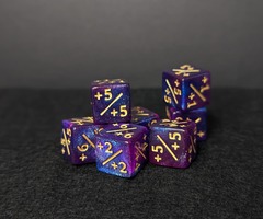 Individual Counter Dice Token: Shimmer Dark Blue/Purple w/ Gold Text 1ct: +1/+1