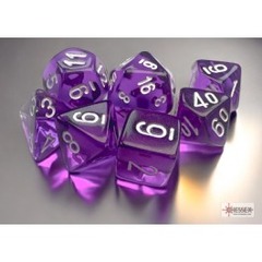 Chessex Translucent Mini 7 Die Set Purple/White - chx20377