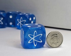 Big Fusion Dice - D6 - Translucent Swirl Blue - Individual Unit