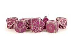 Metallic Dice Games - Ice w/ Purple Enamel - 16mm Dice Set