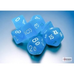 Chessex Frosted Mini 7 Die Set Caribbean Blue/White - CHX20416