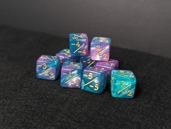 Individual Counter Dice Token: Lilac/Teal Shimmer 1ct: -1/-1