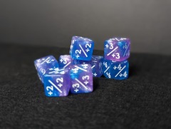 Individual Counter Dice Token: Shimmer Blue/Purple w/ White Text 1ct: +1/+1