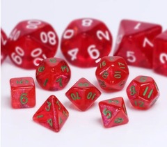 HD Mini Dice Set - Red Shimmer