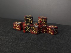 Individual Counter Dice Token: Marbled Red/Black 1ct: +1/+1