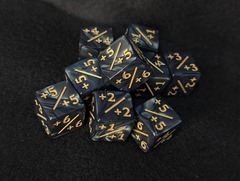 Individual Counter Dice Token: Marbled Black 1ct: +1/+1