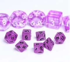 HD Mini Dice Set - Glow in the Dark - Purple