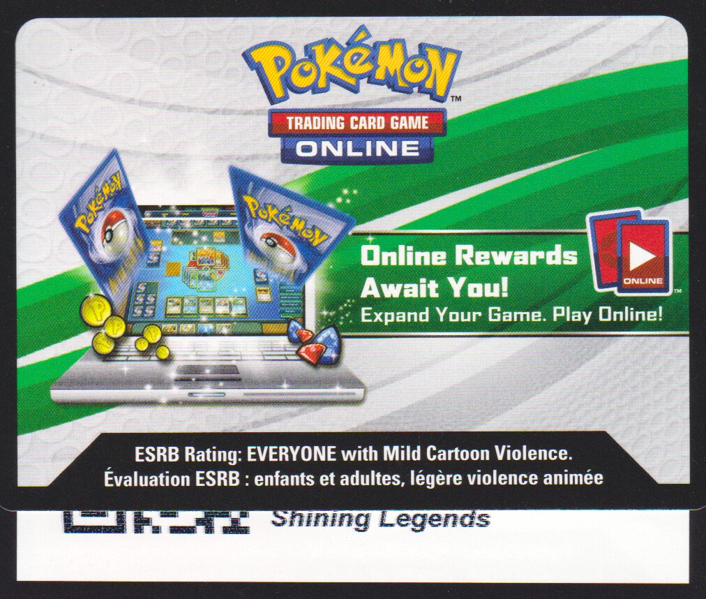 Shining Legends: Unused Booster TCGO Online Code Card