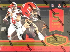 2018 Panini Plates & Patches NFL Football Hobby Box