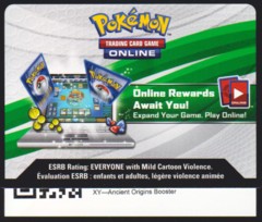 XY Ancient Origins: Unused Booser TCGO Online Code Card