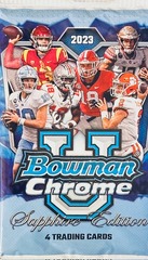 2023 Bowman Chrome University Football Sapphire Edition Pack