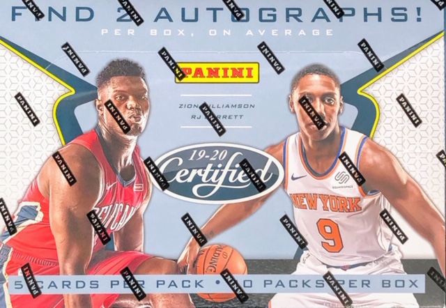 2019-20 Panini Certified NBA Basketball Hobby Box