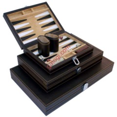 BackGammon Vinyl Set Dark Brown 9