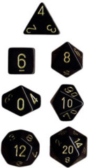 Polyhedral 7-Die Set: Opaque: Black/Gold