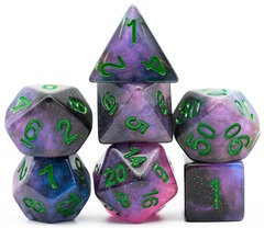 DICE 7 GLITTER PURPLE/GREEN