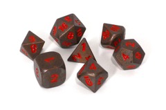 DICE 7 METAL DRUID RED