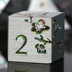 DICE 7 METAL DRAGON/FLOWER RAINBOW