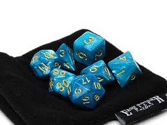 DICE 7 MARBLED CYAN-BLUE