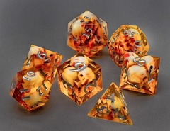 DICE 7 SKULL HEAD ORANGE