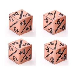 DICE 2D6 METAL COUNTER COPPER PLUS MINUS