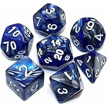 DICE 7 MIXED BLUE/SILVER
