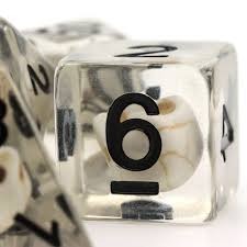 DICE 7 TRANSPARENT SKULL