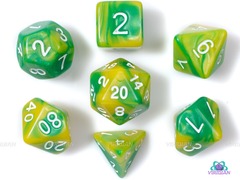 DICE 7 ACRYLIC SWIRL GREEN/YELLOW
