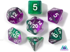 DICE 7 ACRYLIC SWIRL GREEN/PURPLE