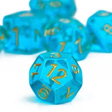 DICE 7 AURORA GLITTER CYAN