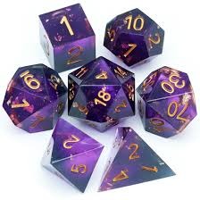 DICE 7 GOLD FOIL PURPLE/BLUE/BLACK