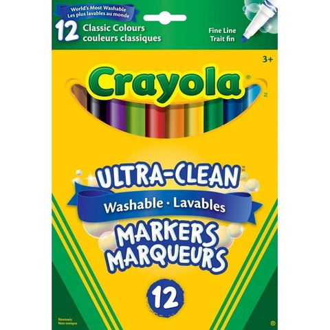 WASHABLE MARKERS 12 PACK