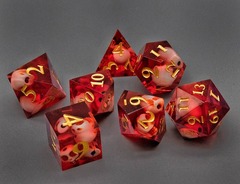 DICE 7 SKULL HEAD RED